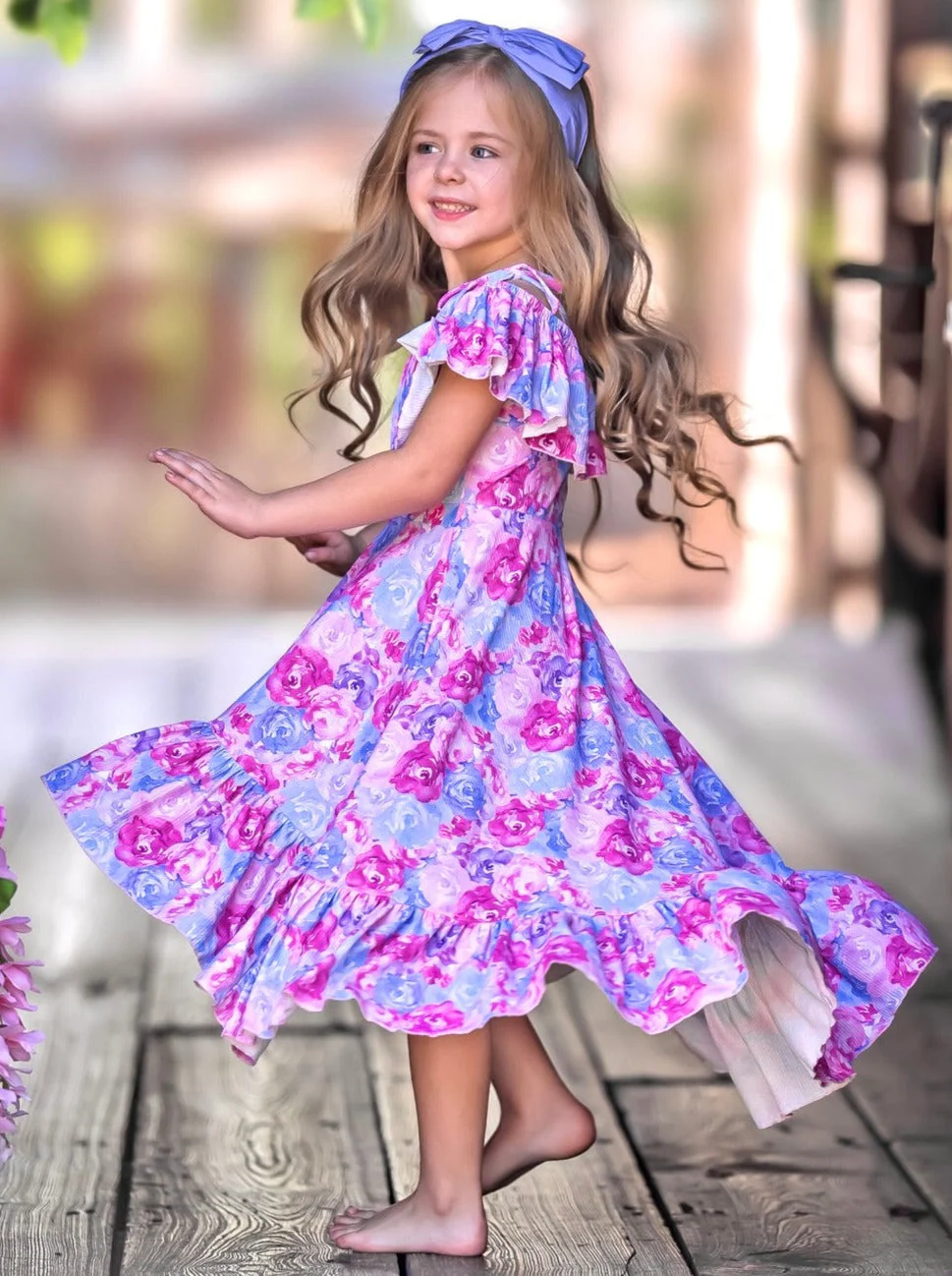 Radiant Roses Hi-Lo Ruffle Dress - Image 2
