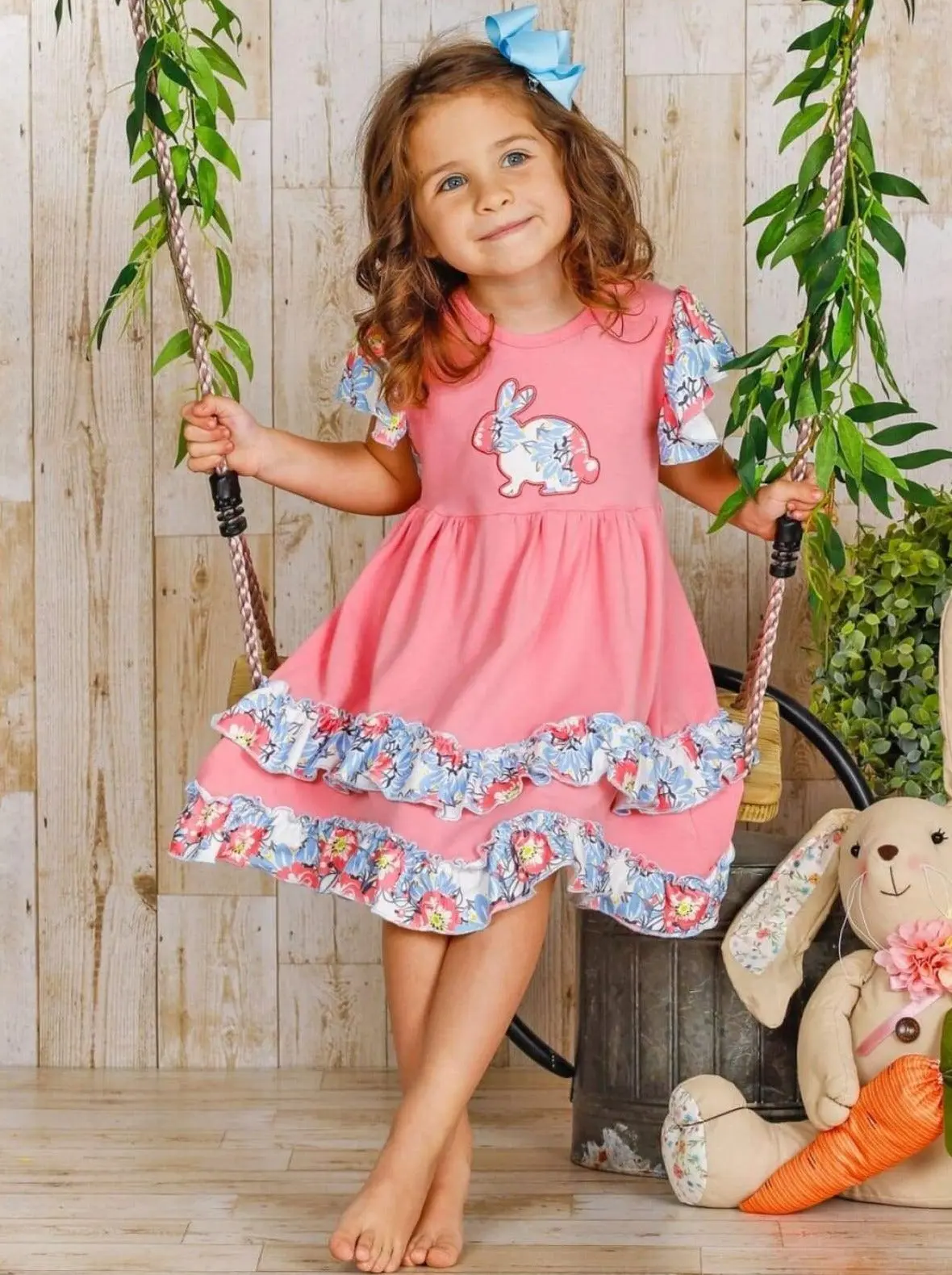 Bunny Flutter Sleeve Tiered Ruffle Dress - Image 10