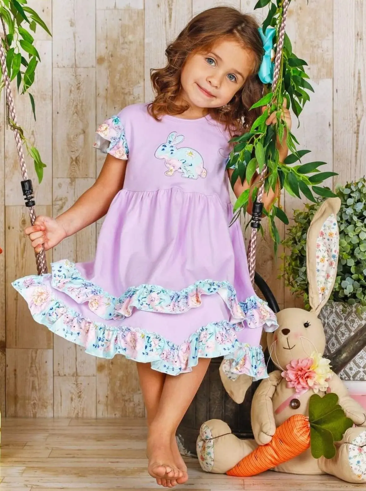 Bunny Flutter Sleeve Tiered Ruffle Dress - Image 11