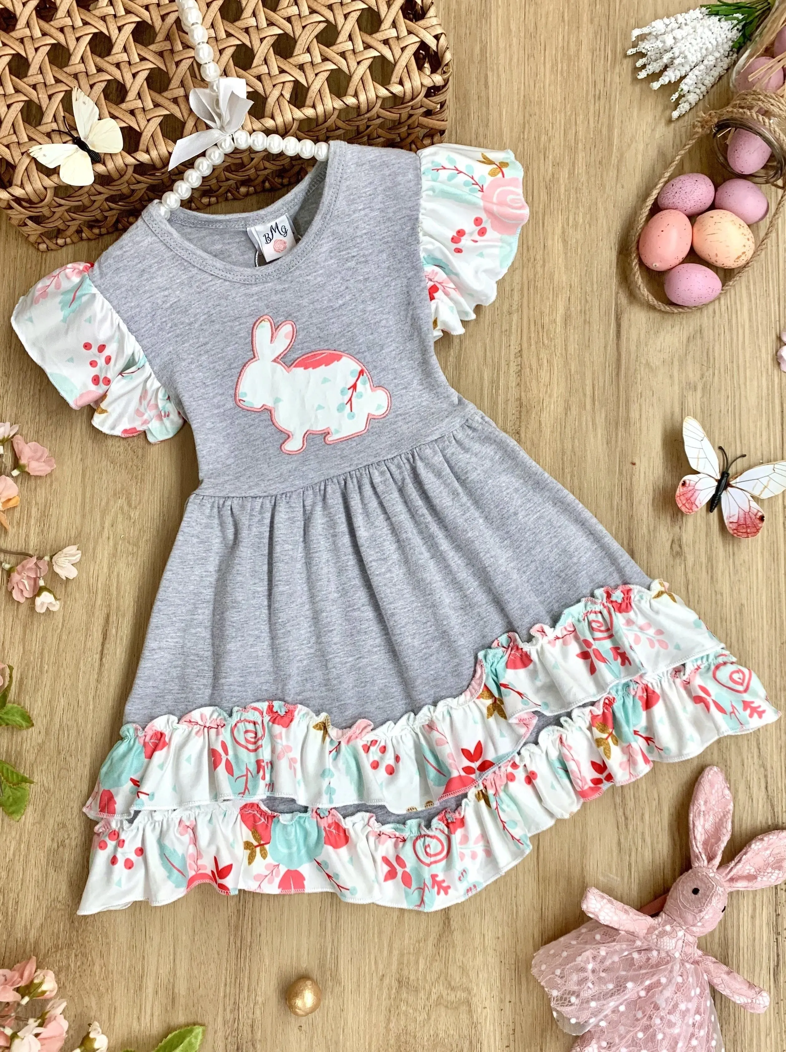 Bunny Flutter Sleeve Tiered Ruffle Dress - Image 2