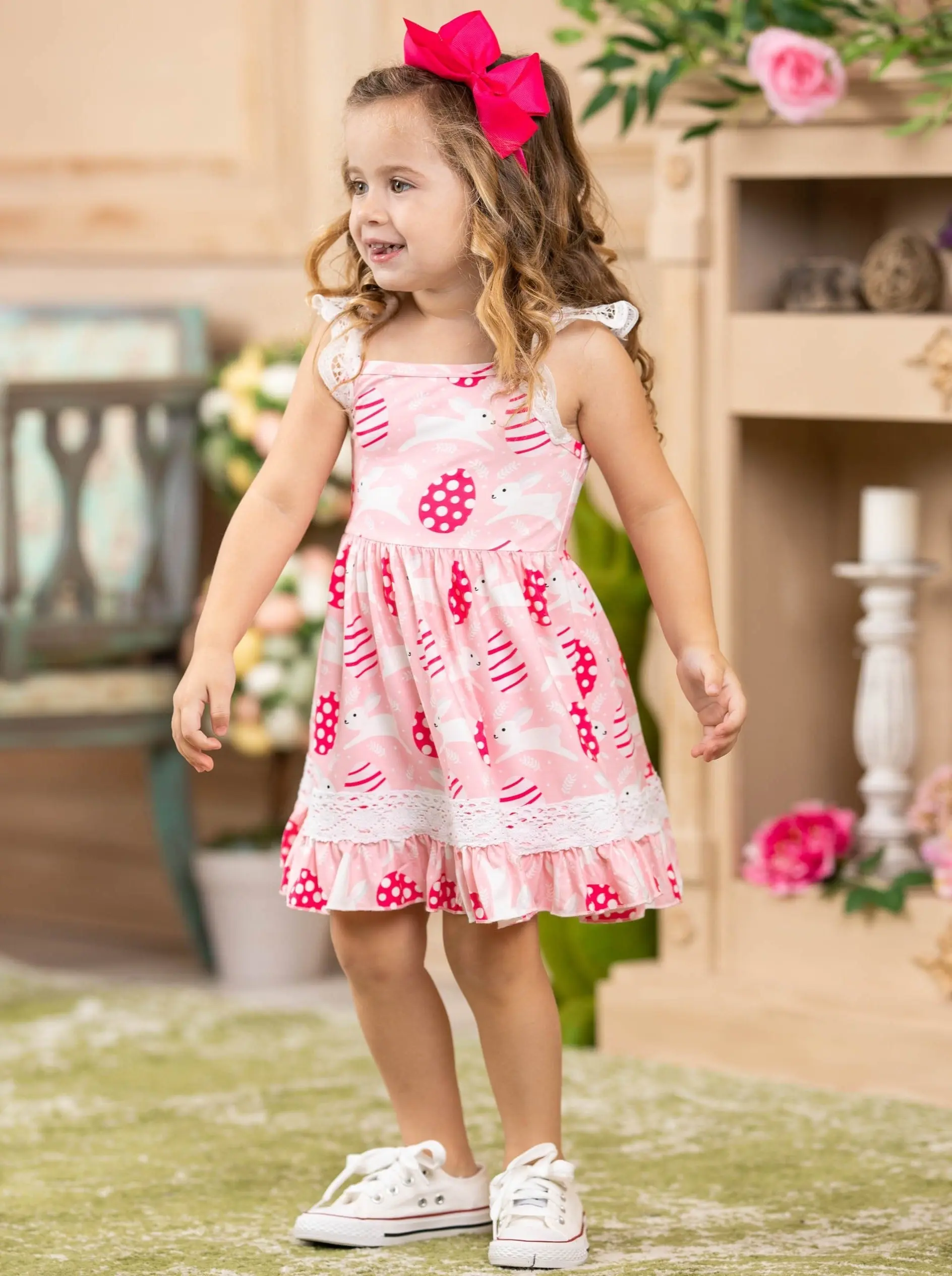 Egg-citing Easter Lace Scalloped Dress - Image 10