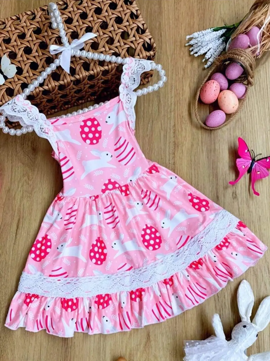 Egg-citing Easter Lace Scalloped Dress - Image 3