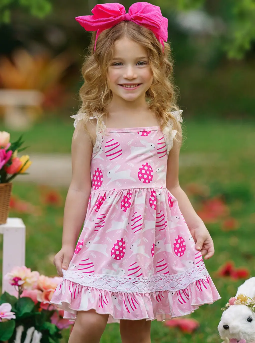 Egg-citing Easter Lace Scalloped Dress - Image 4