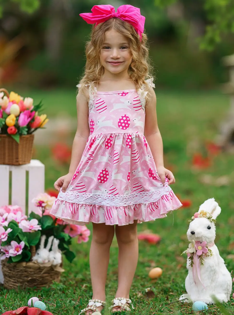 Egg-citing Easter Lace Scalloped Dress - Image 5