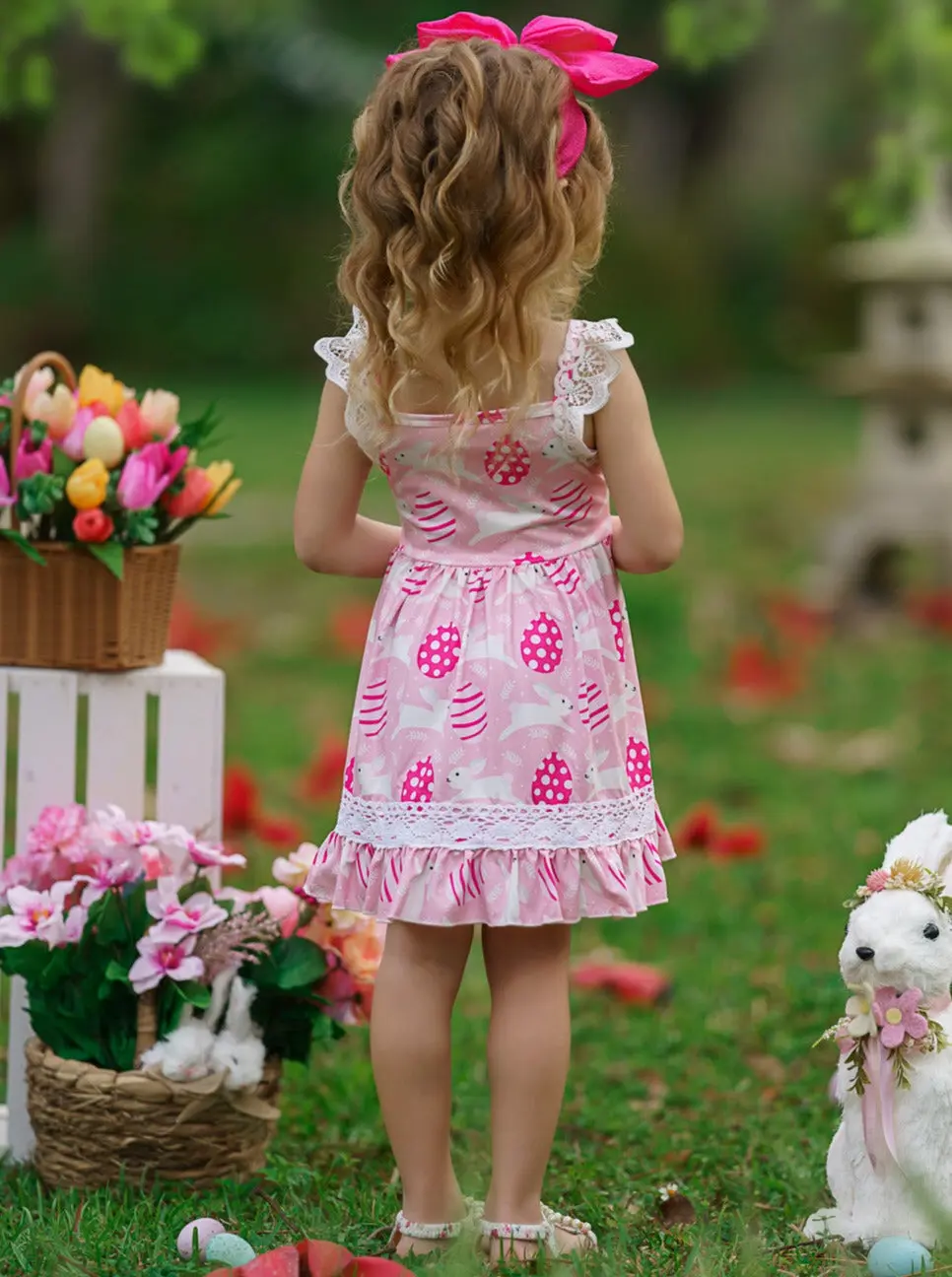 Egg-citing Easter Lace Scalloped Dress - Image 8