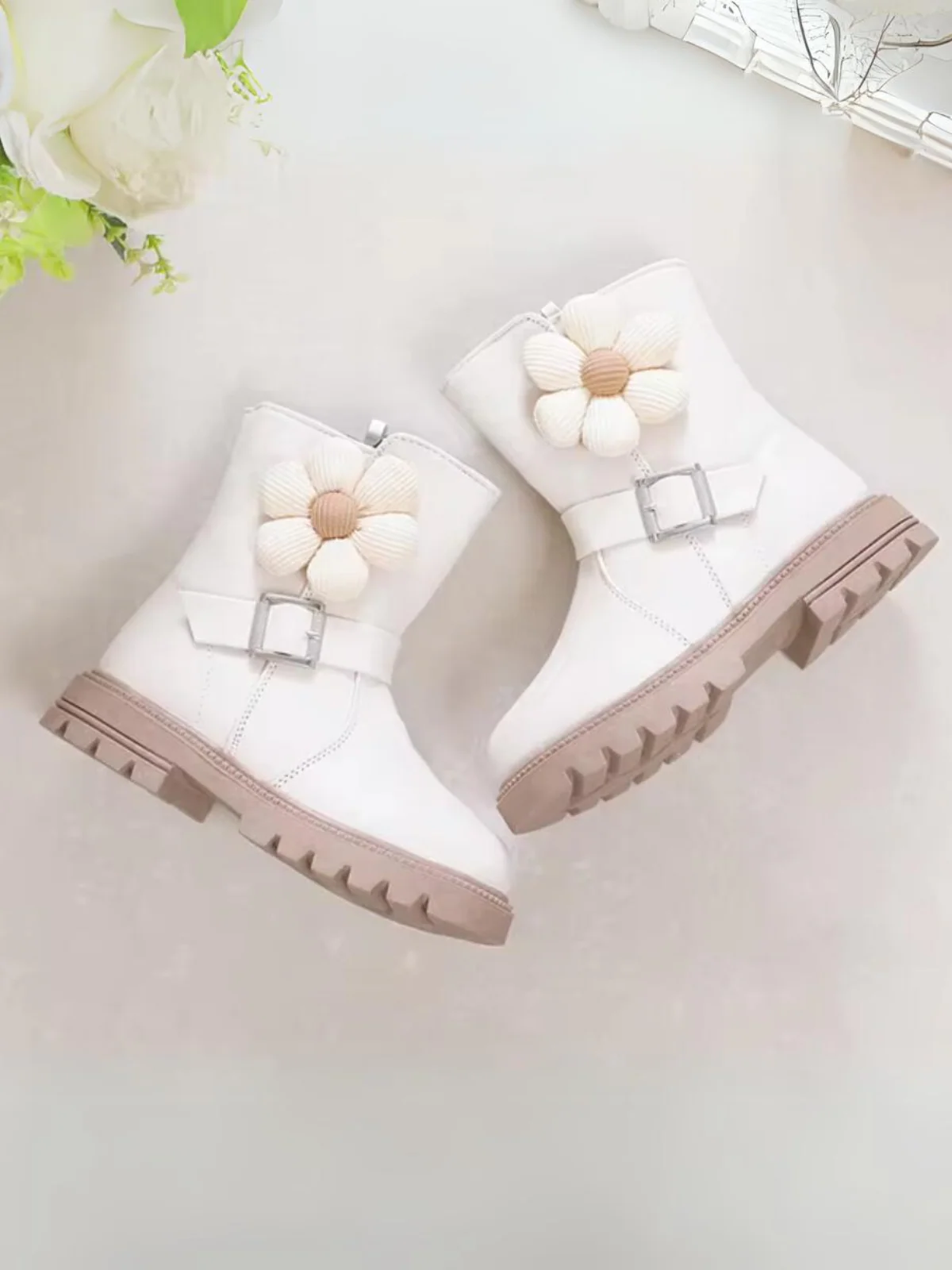 Girls Elegant Boots with Flowers By Liv and Mia - Image 2