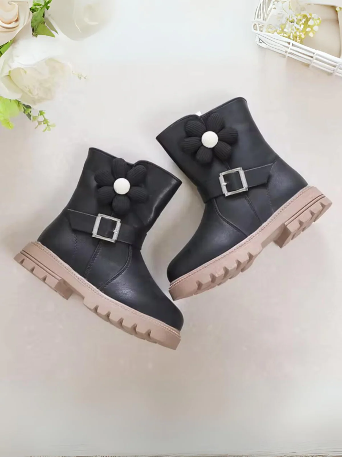 Girls Elegant Boots with Flowers By Liv and Mia - Image 4