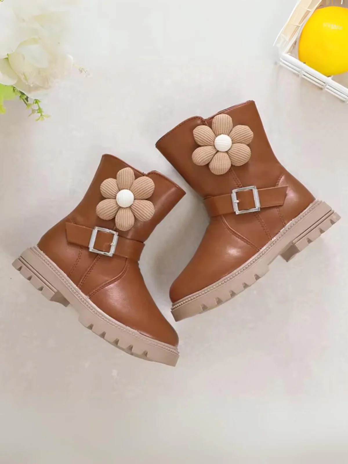 Girls Elegant Boots with Flowers By Liv and Mia - Image 6