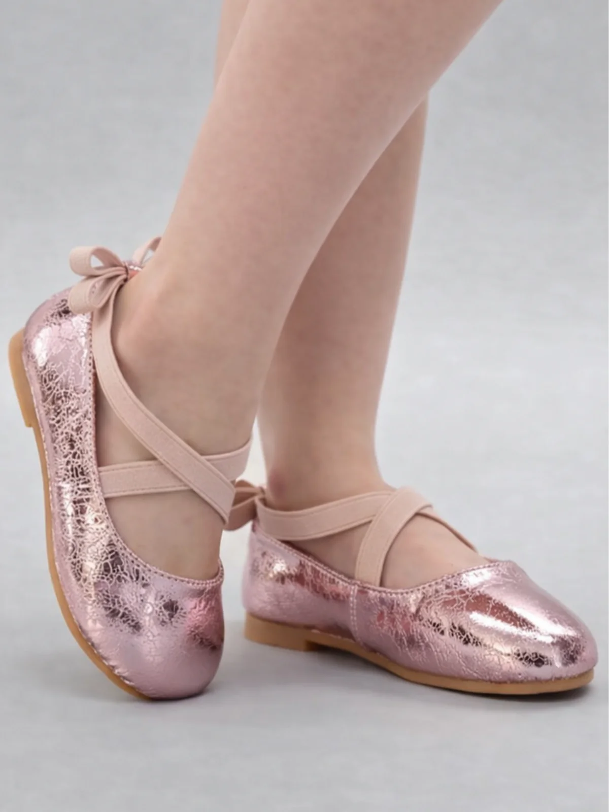 Girls Elegant Bow-Tie Ballet Flats by Liv and Mia - Image 2