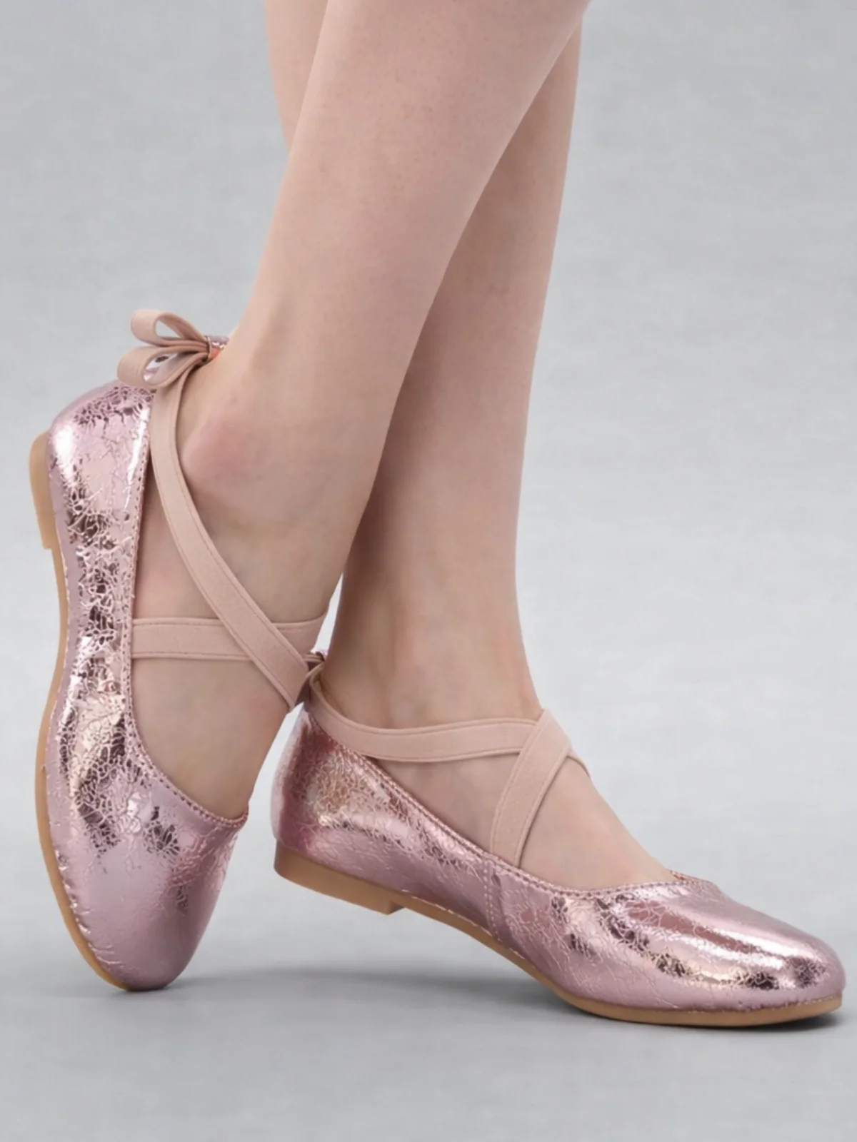 Girls Elegant Bow-Tie Ballet Flats by Liv and Mia - Image 4
