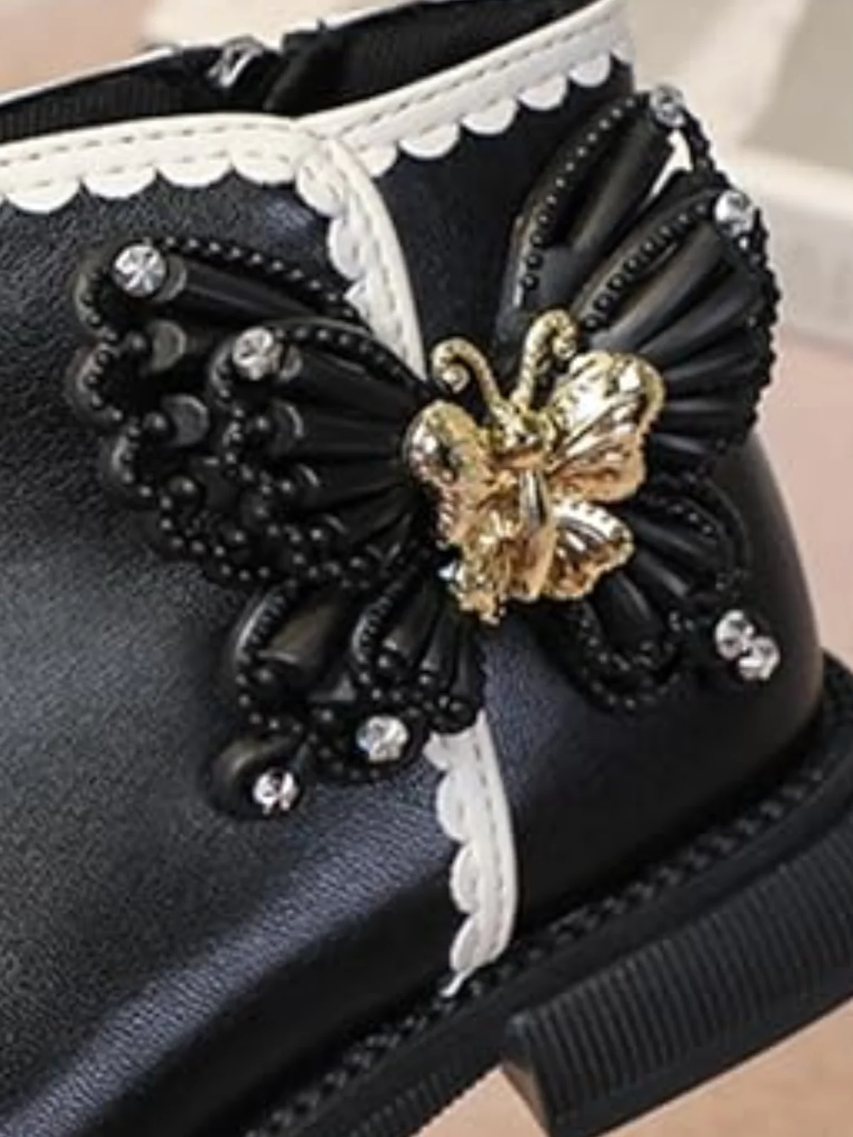 Girls Elegant Chic Casual Ankle Boots with Butterfly Design By Liv and Mia - Image 5