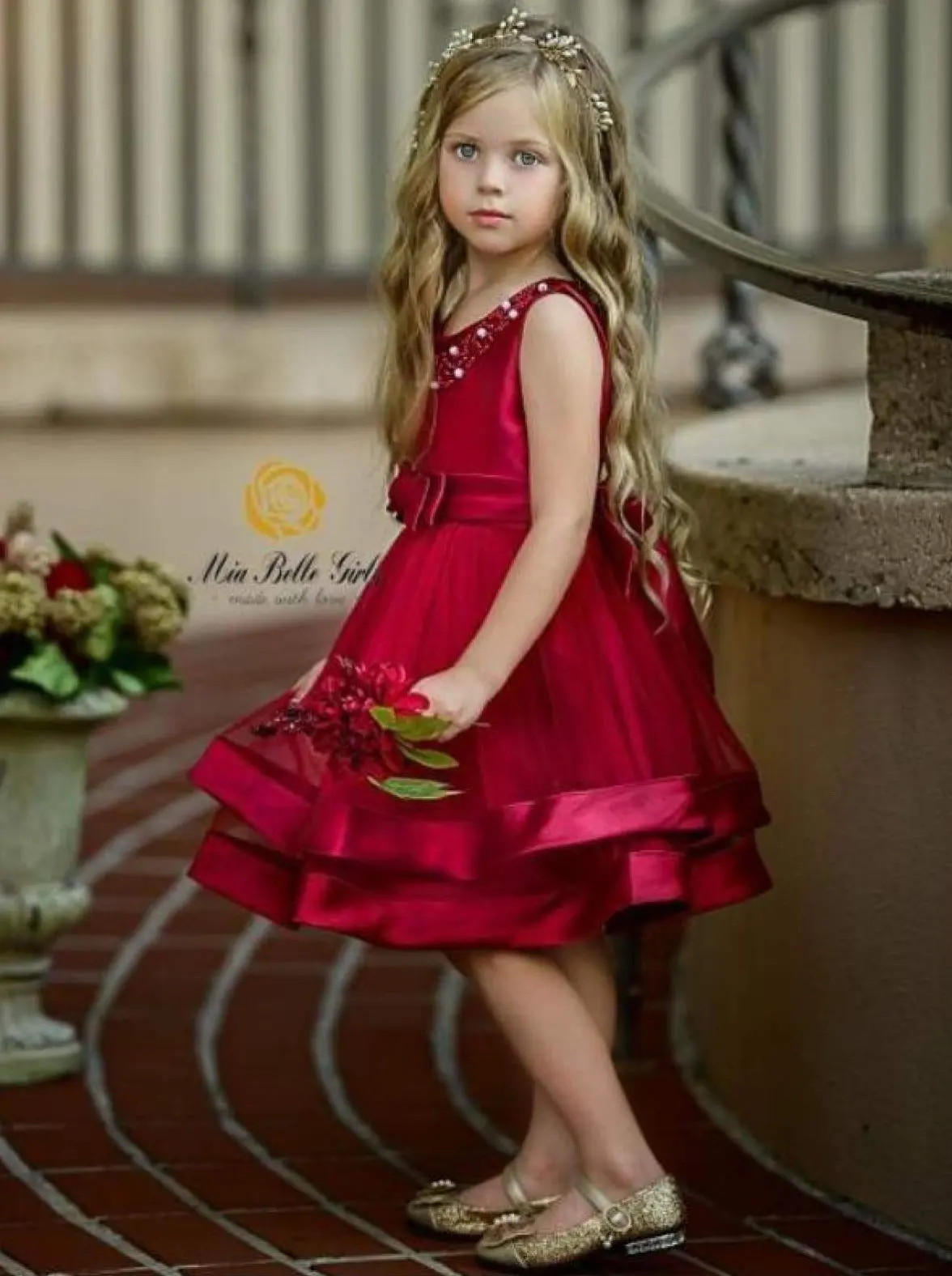 Elegant Pearl Satin Layered Dress - Image 3