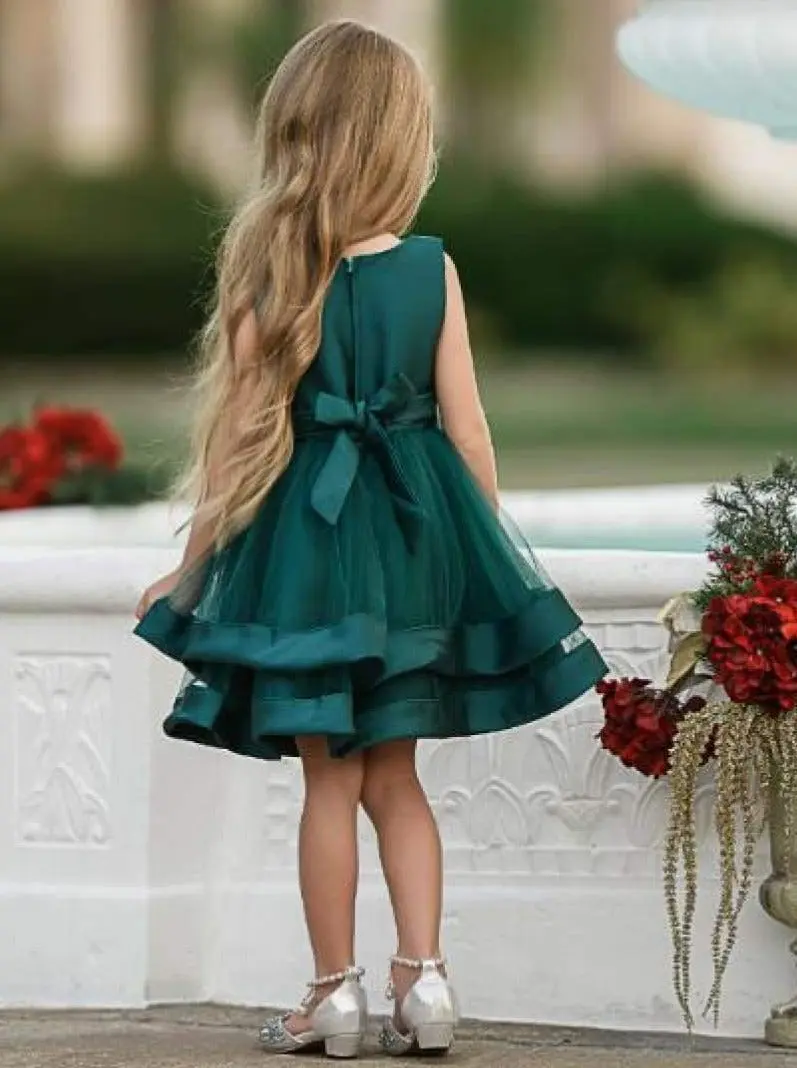 Elegant Pearl Satin Layered Dress - Image 7