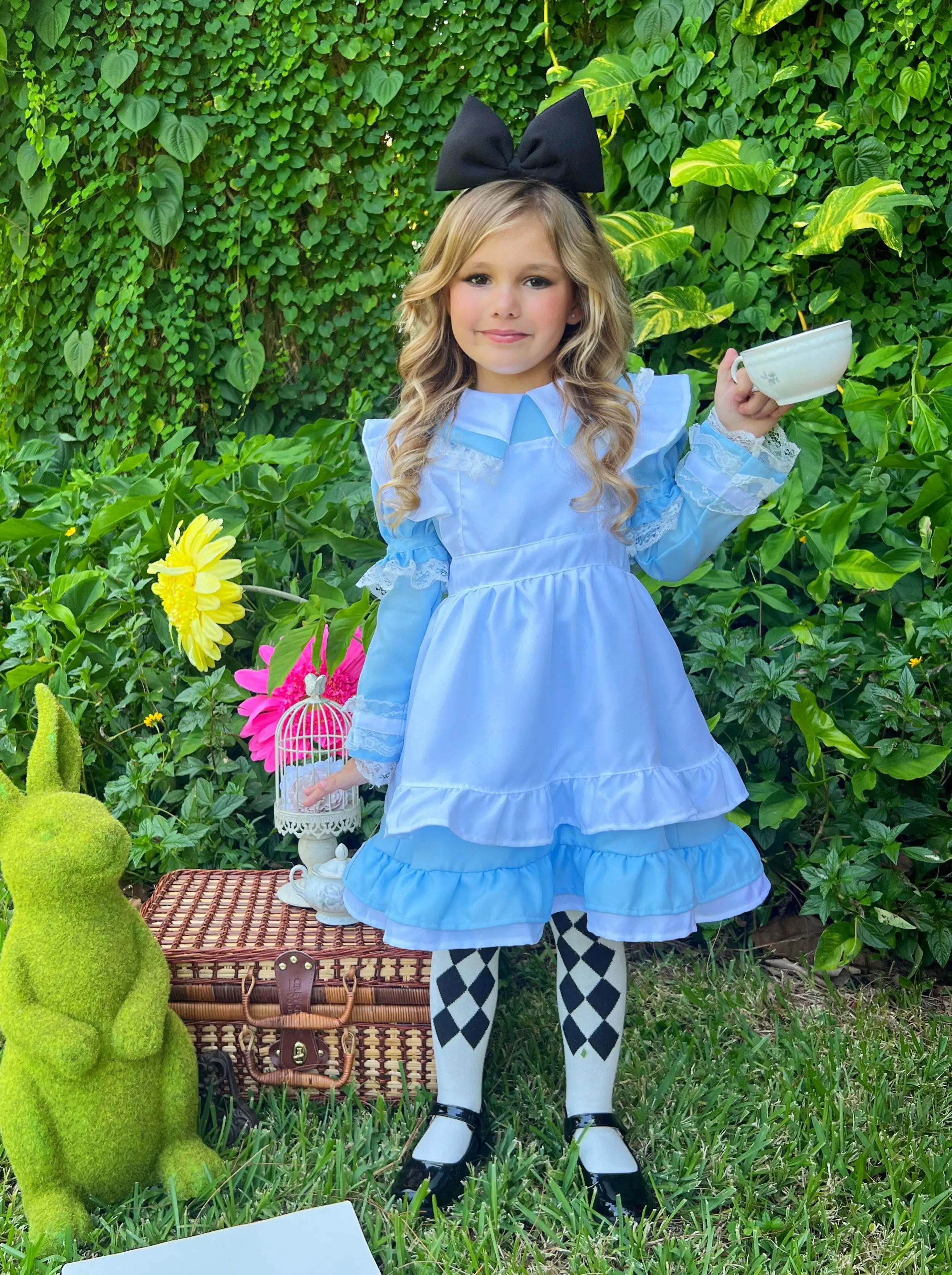 Girls Enchanted Alice Ruffled 3-Piece Costume Dress - Image 2
