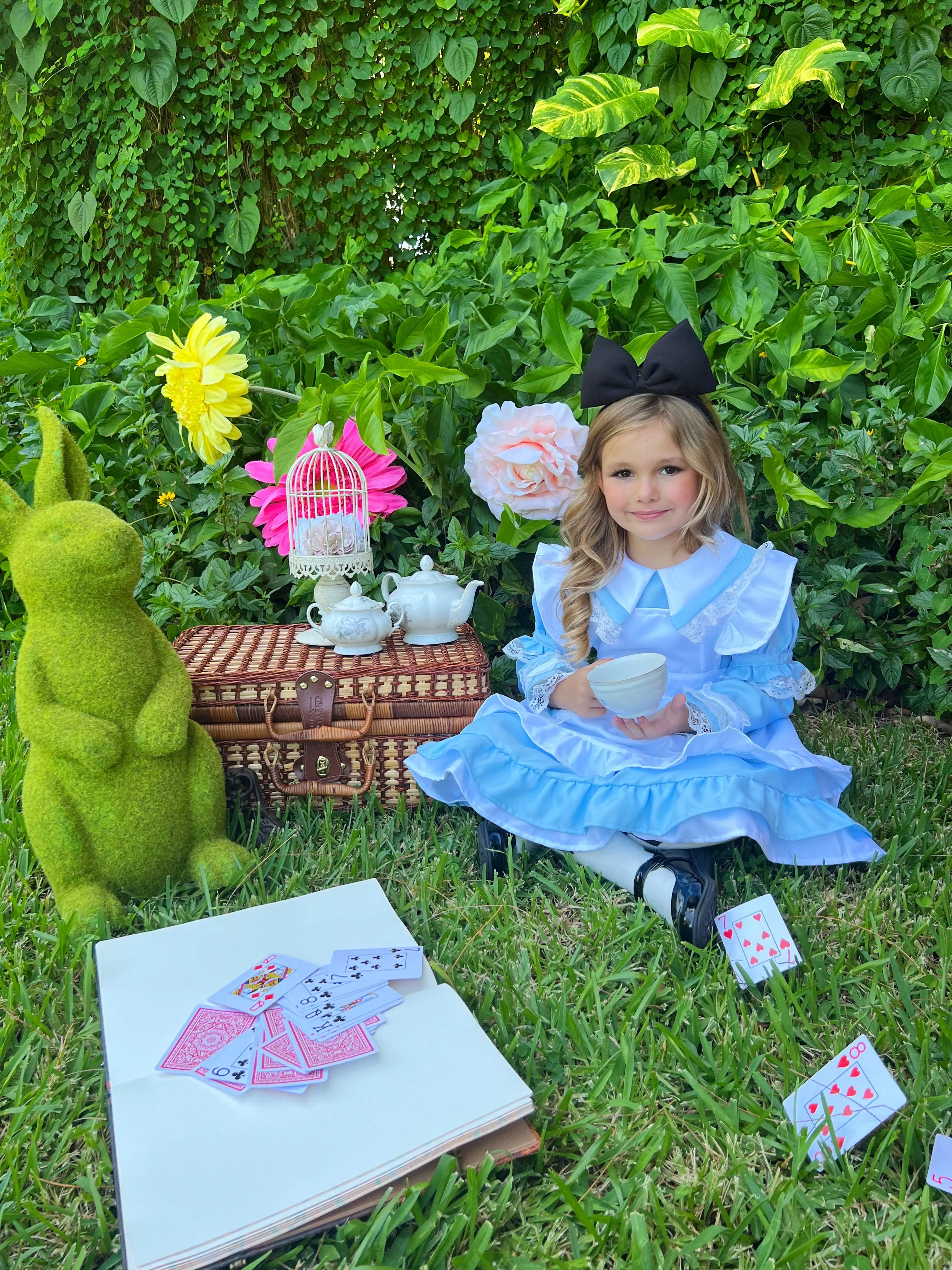 Girls Enchanted Alice Ruffled 3-Piece Costume Dress - Image 5