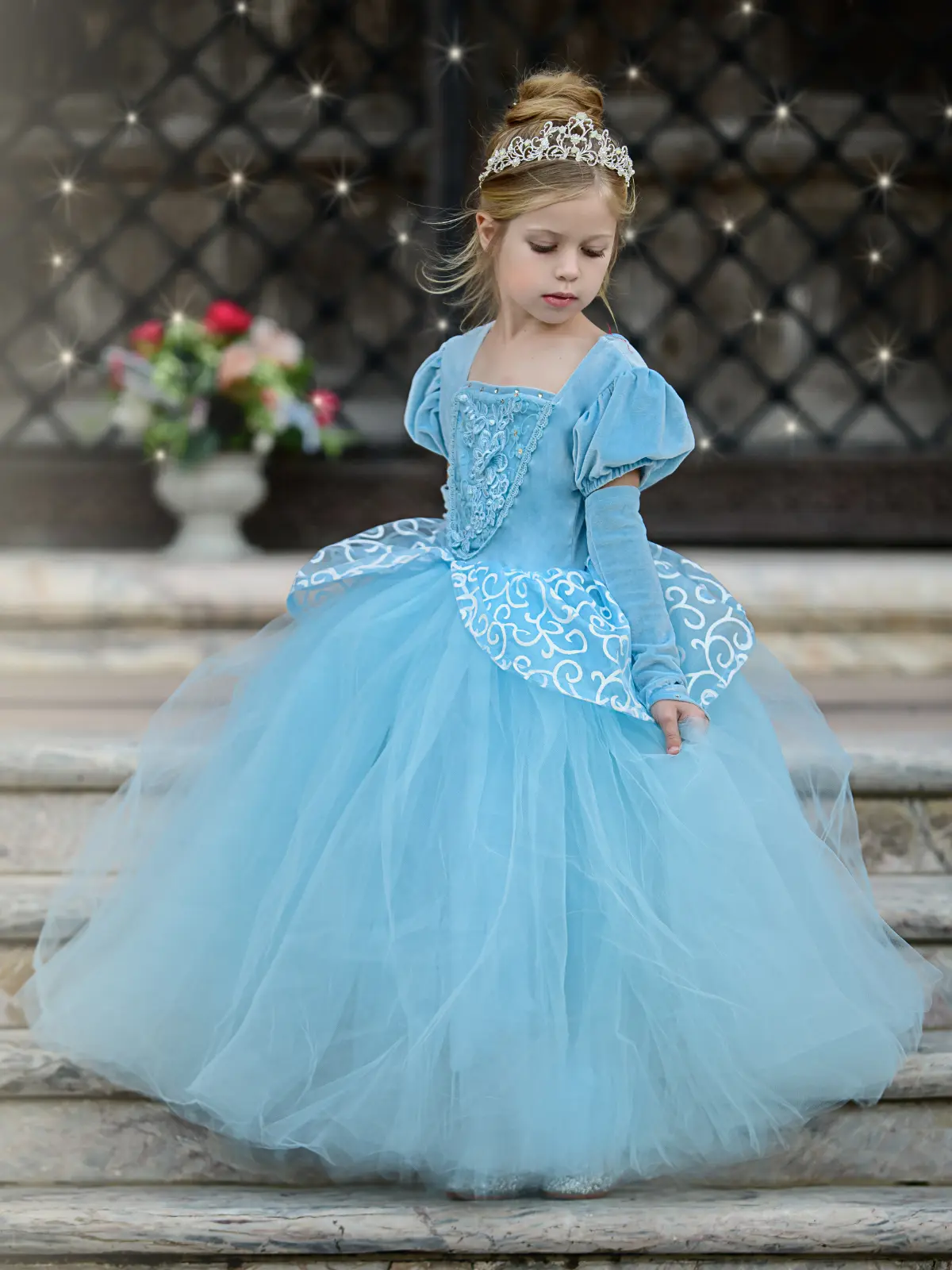 Girls Enchanted Glass Slipper Princess Costume Gown - Image 2