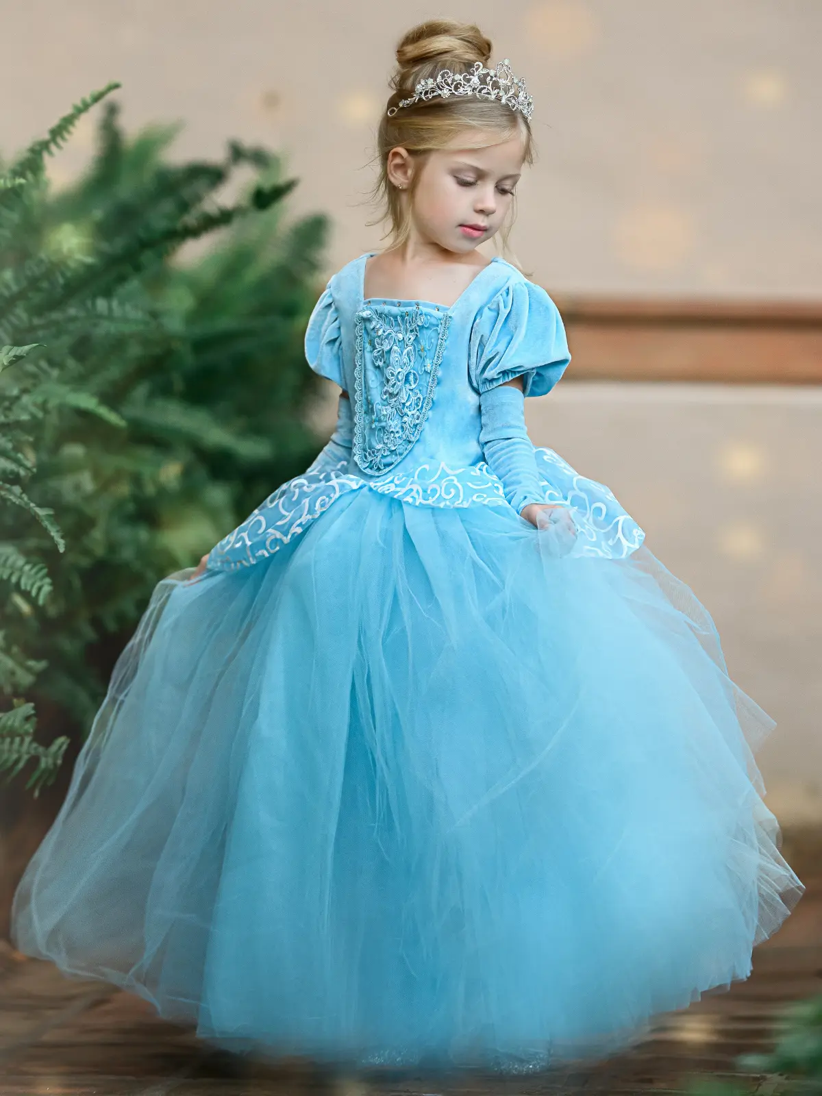 Girls Enchanted Glass Slipper Princess Costume Gown - Image 4