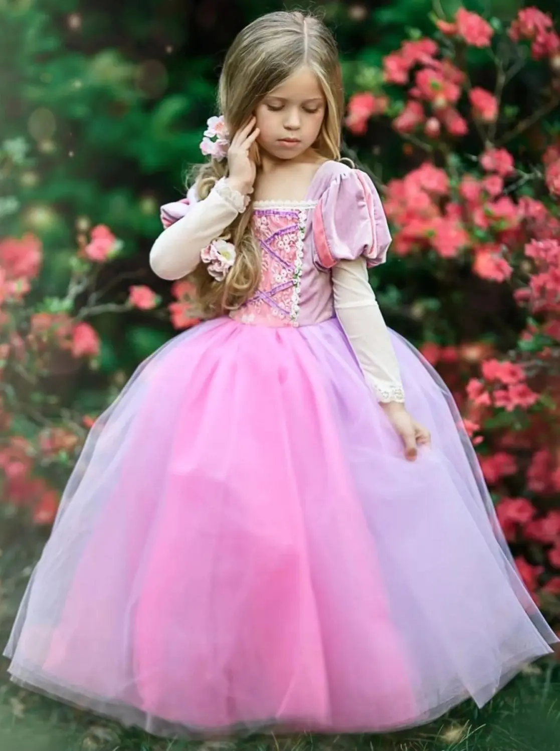 Girls Enchanted Hair Princess Costume Gown - Image 2