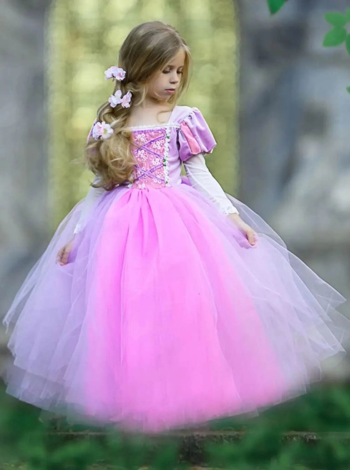 Girls Enchanted Hair Princess Costume Gown - Image 3