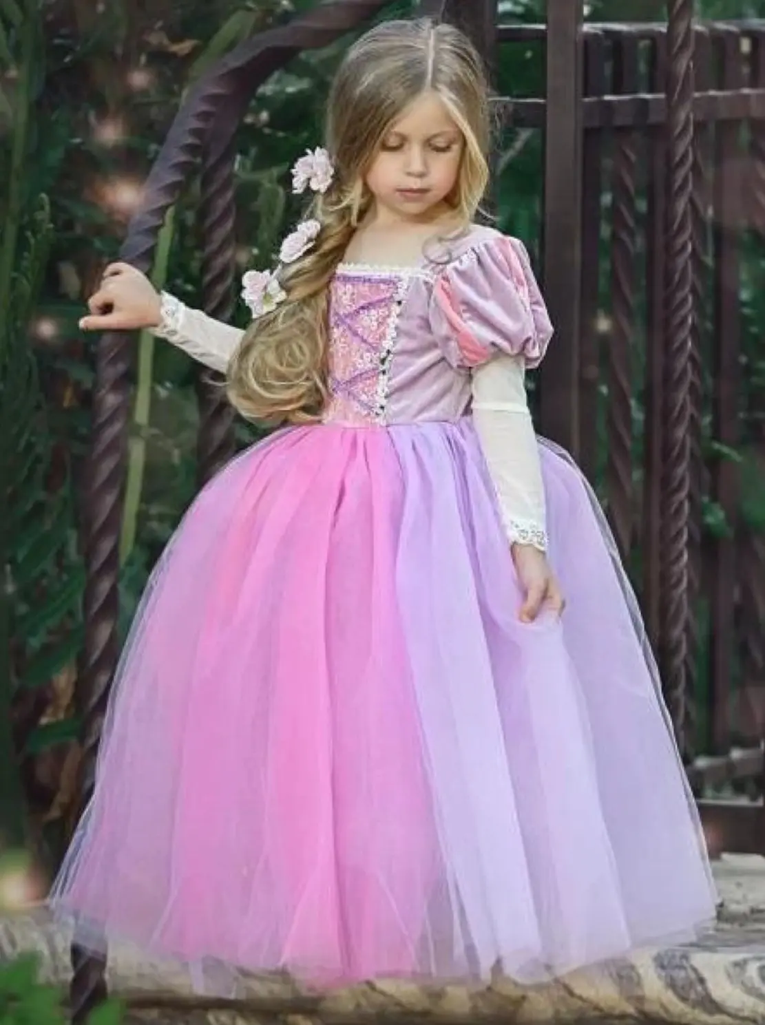 Girls Enchanted Hair Princess Costume Gown - Image 4