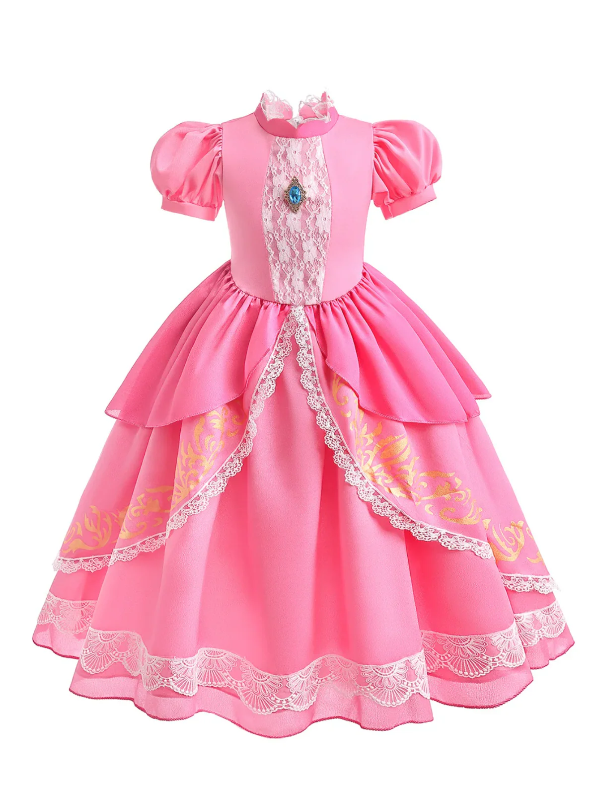Girls Enchanting Peach Inspired Costume Gown - Image 4