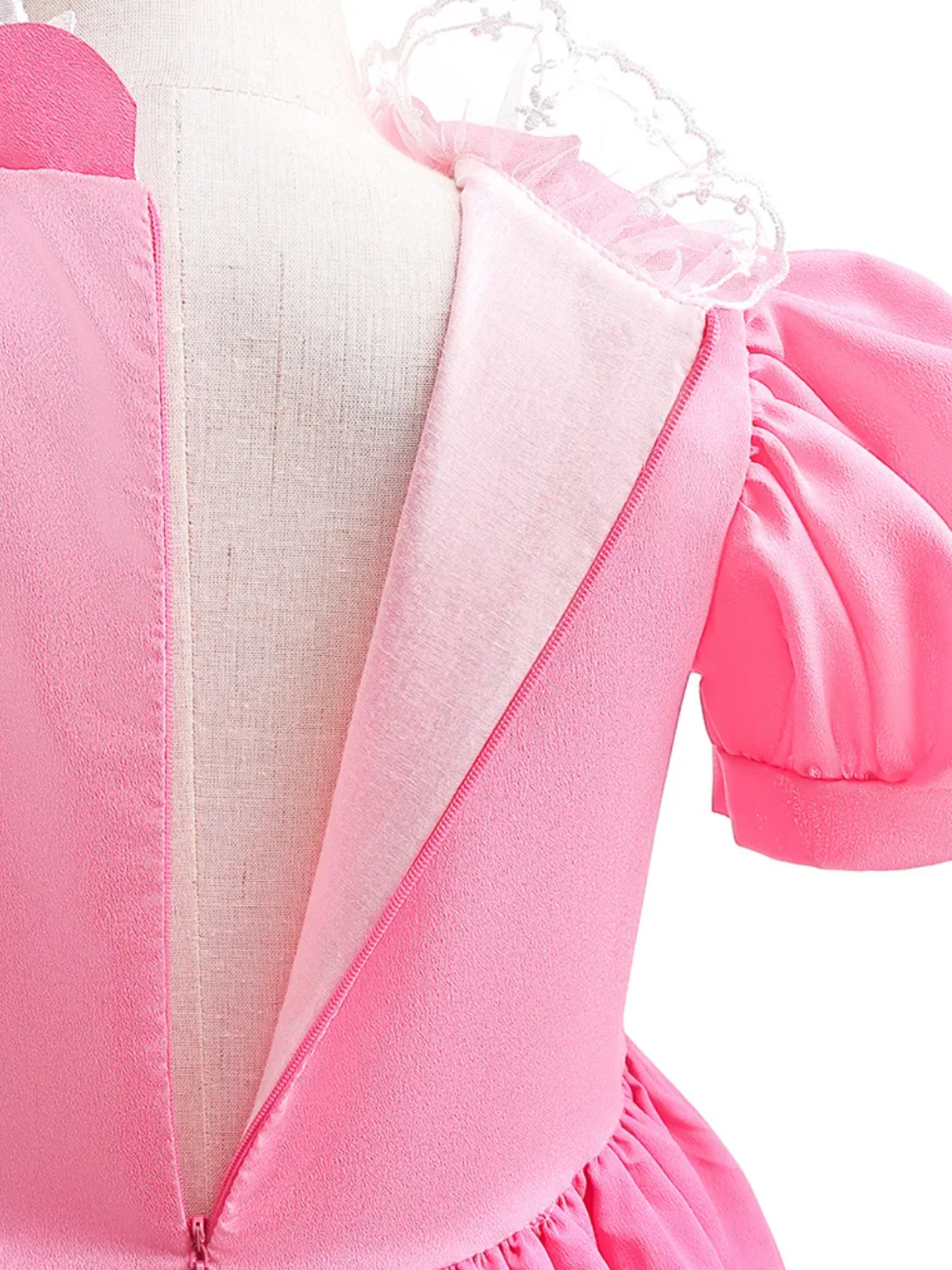 Girls Enchanting Peach Inspired Costume Gown - Image 6