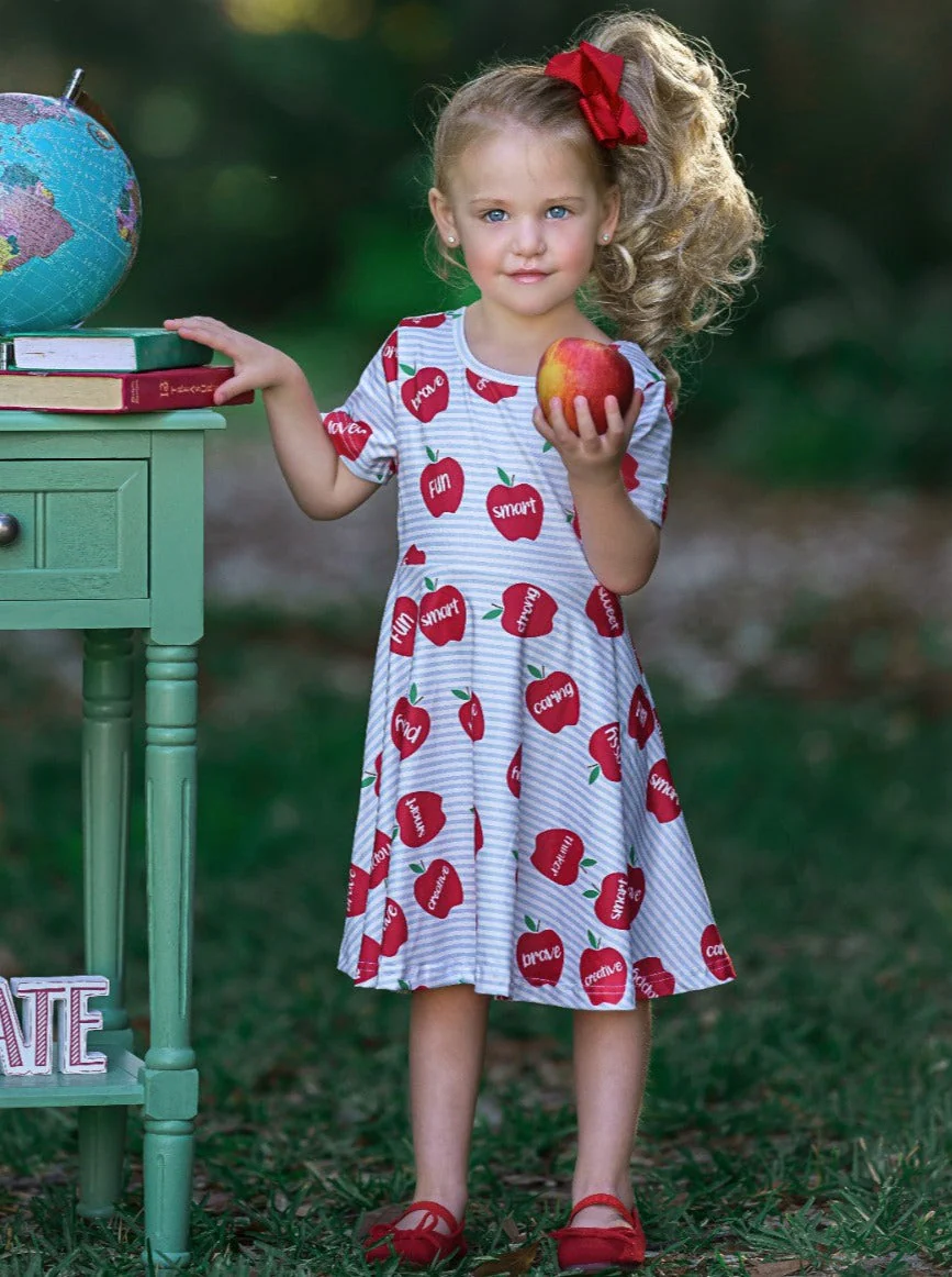 Words of Empowerment Apples Striped Dress - Image 3