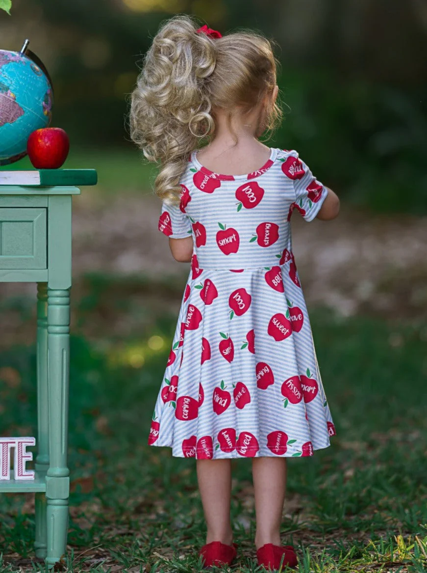 Words of Empowerment Apples Striped Dress - Image 4