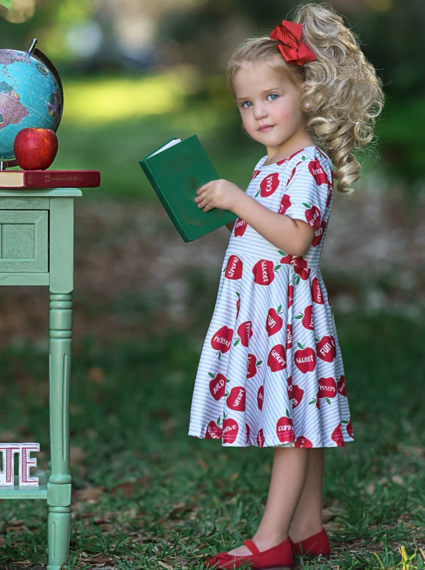 Words of Empowerment Apples Striped Dress - Image 6