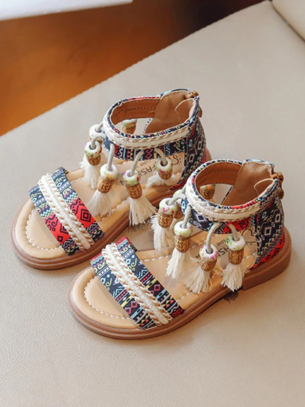 Boho Tassel Gladiator Sandals by Liv and Mia - Image 2