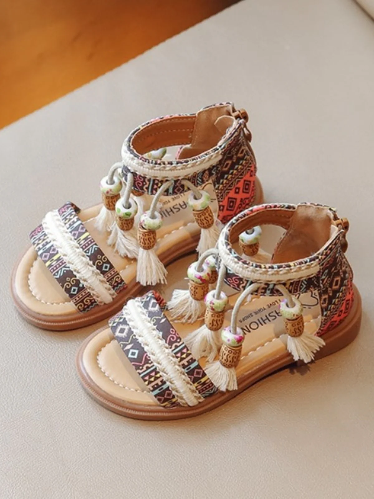 Boho Tassel Gladiator Sandals by Liv and Mia - Image 3