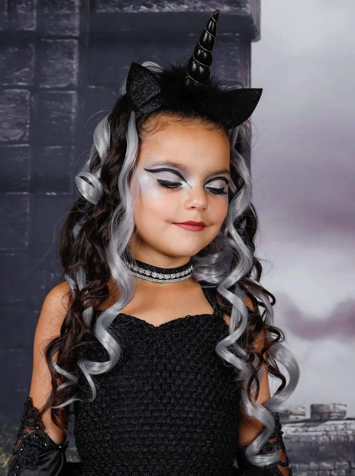 Girls Dark Black Unicorn Tutu Costume Dress - Image 6