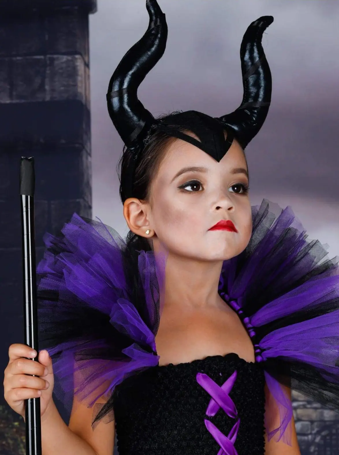 Girls Evil Villain Queen Tutu Costume Dress - Image 3