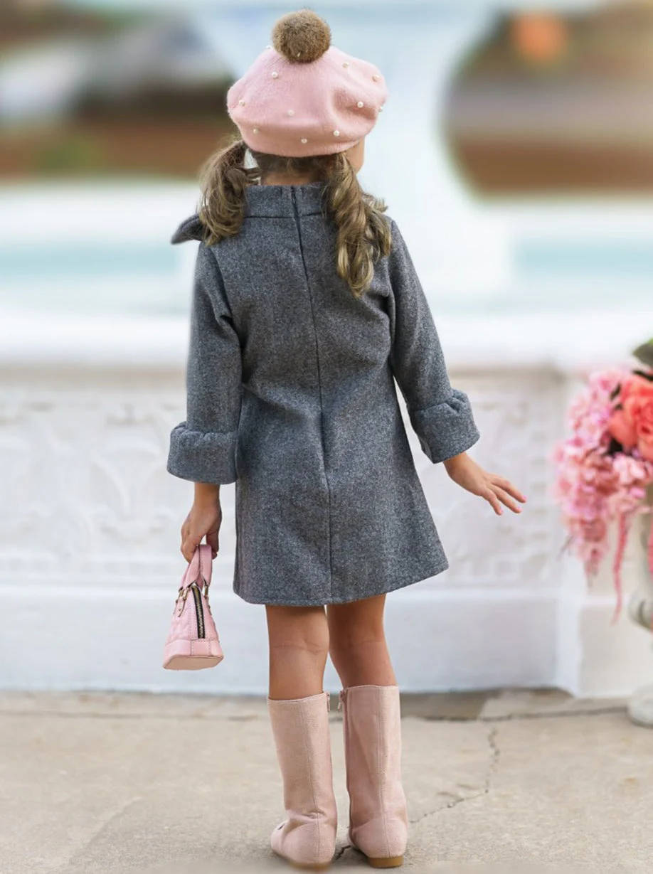 Fancy Fabulous Bow Ashen A-Line Dress - Image 6