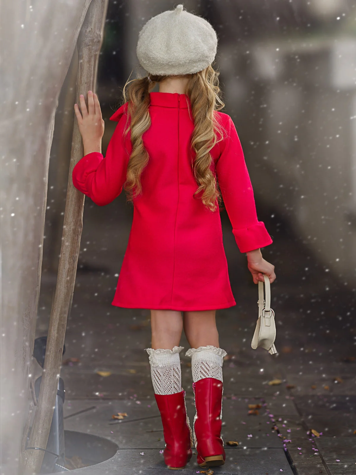Fancy Fabulous Bow Cherry A-Line Dress - Image 3