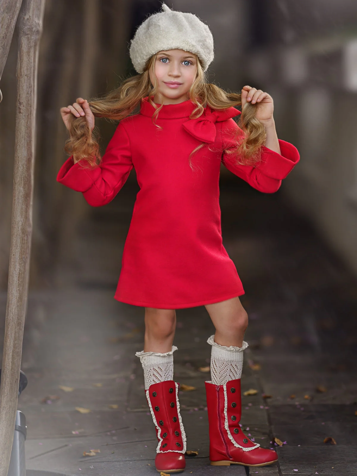 Fancy Fabulous Bow Cherry A-Line Dress - Image 5