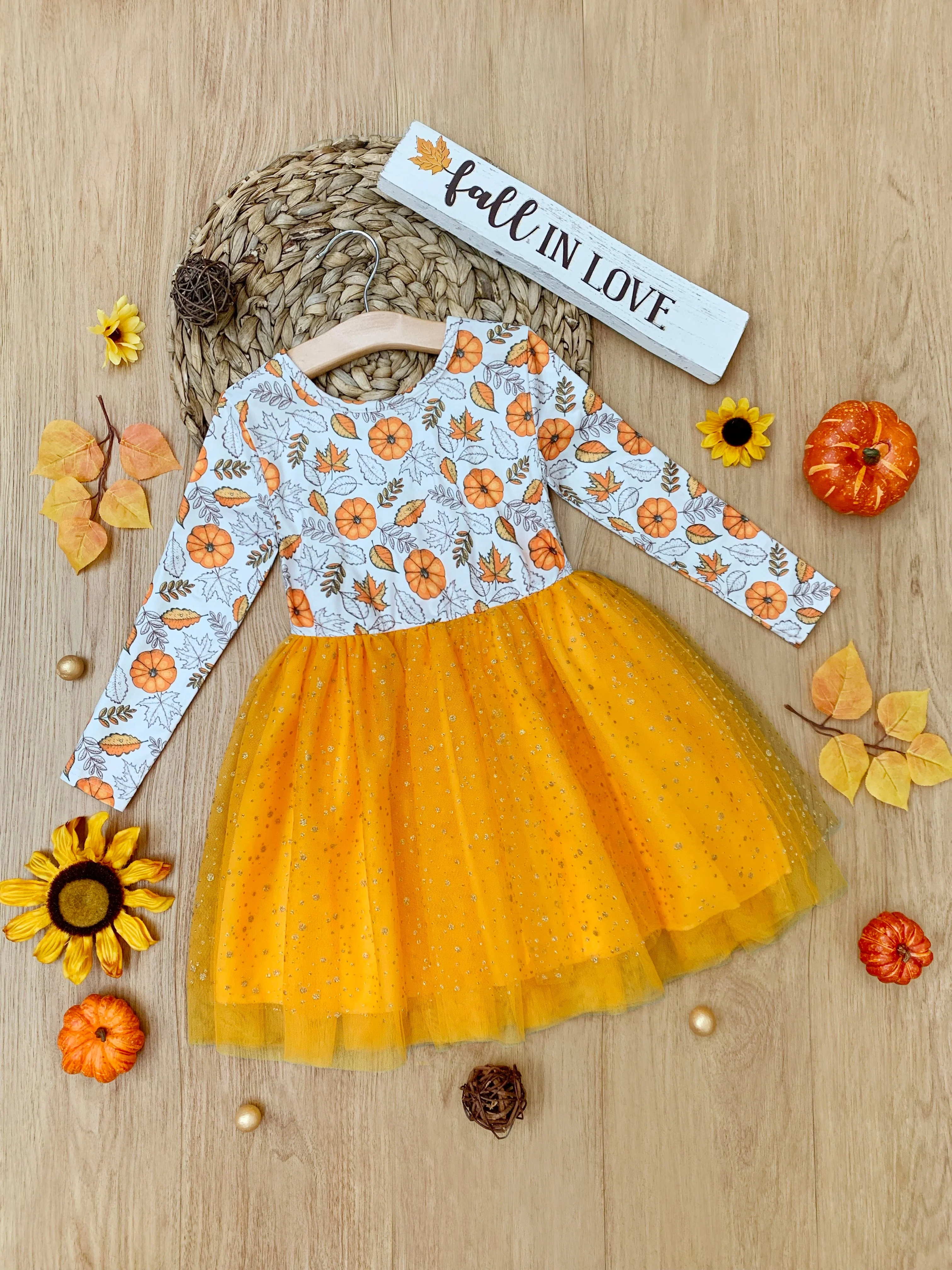 Pumpkin Patch Season Glitter Tutu Dress - Image 4