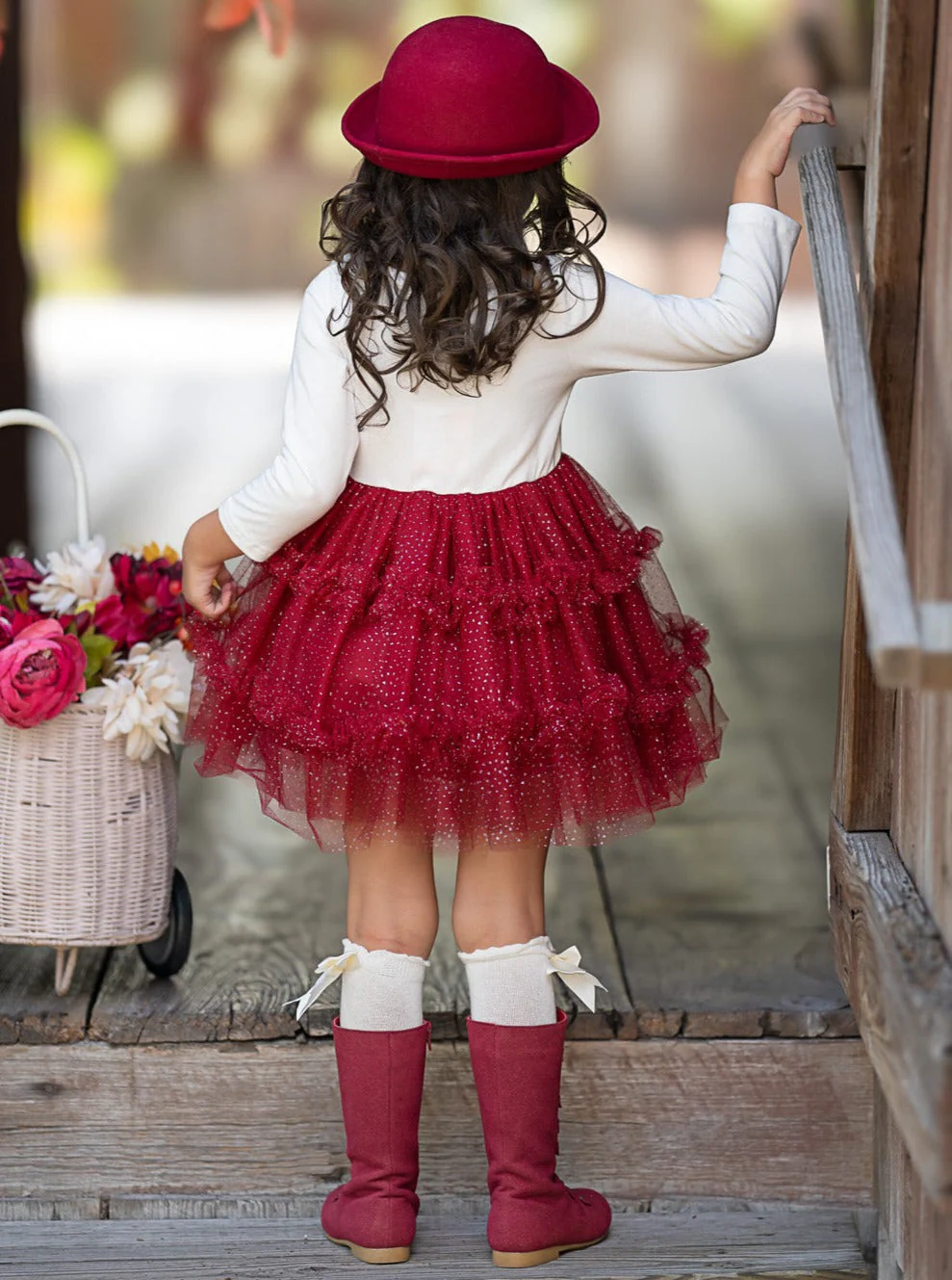 Vintage Truck Leaves Ruffled Tutu Dress - Image 3