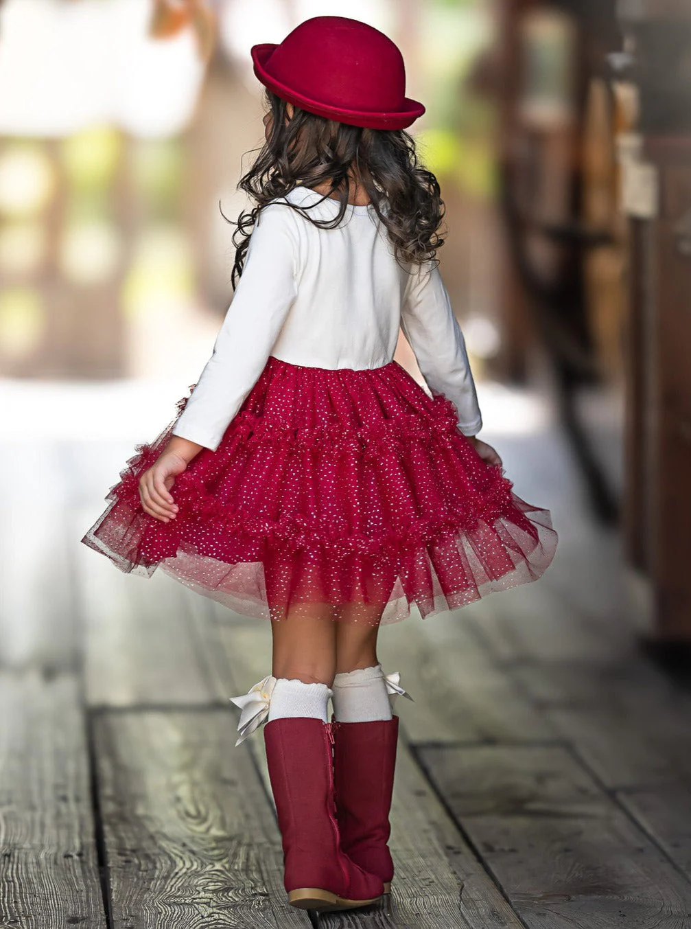 Vintage Truck Leaves Ruffled Tutu Dress - Image 6