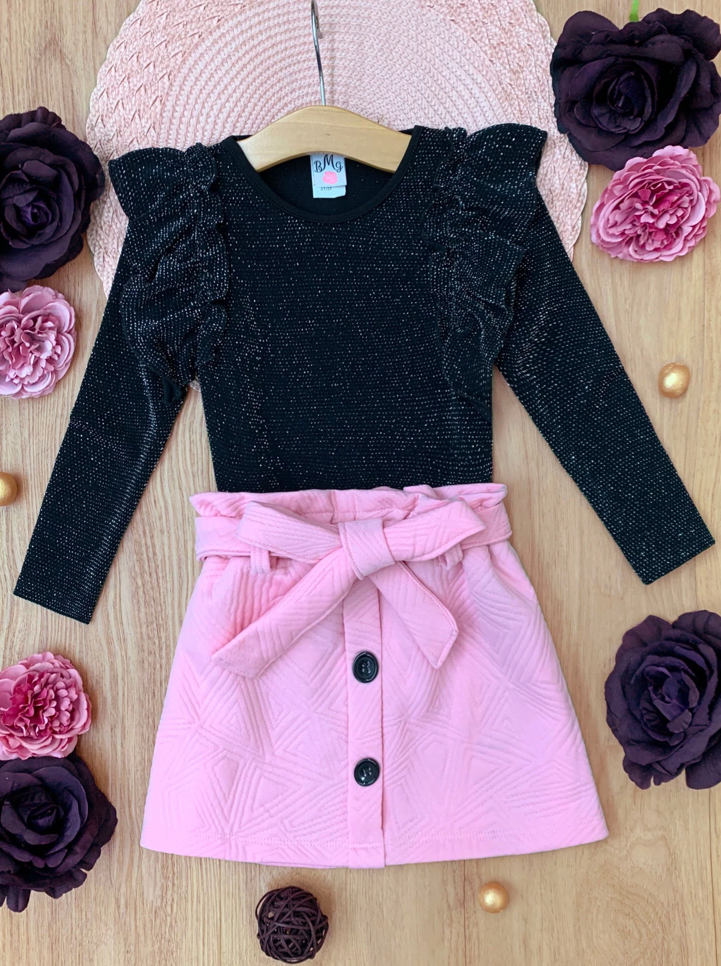 Fall-Tastic Time Ruffle Top and Skirt Set - Image 4