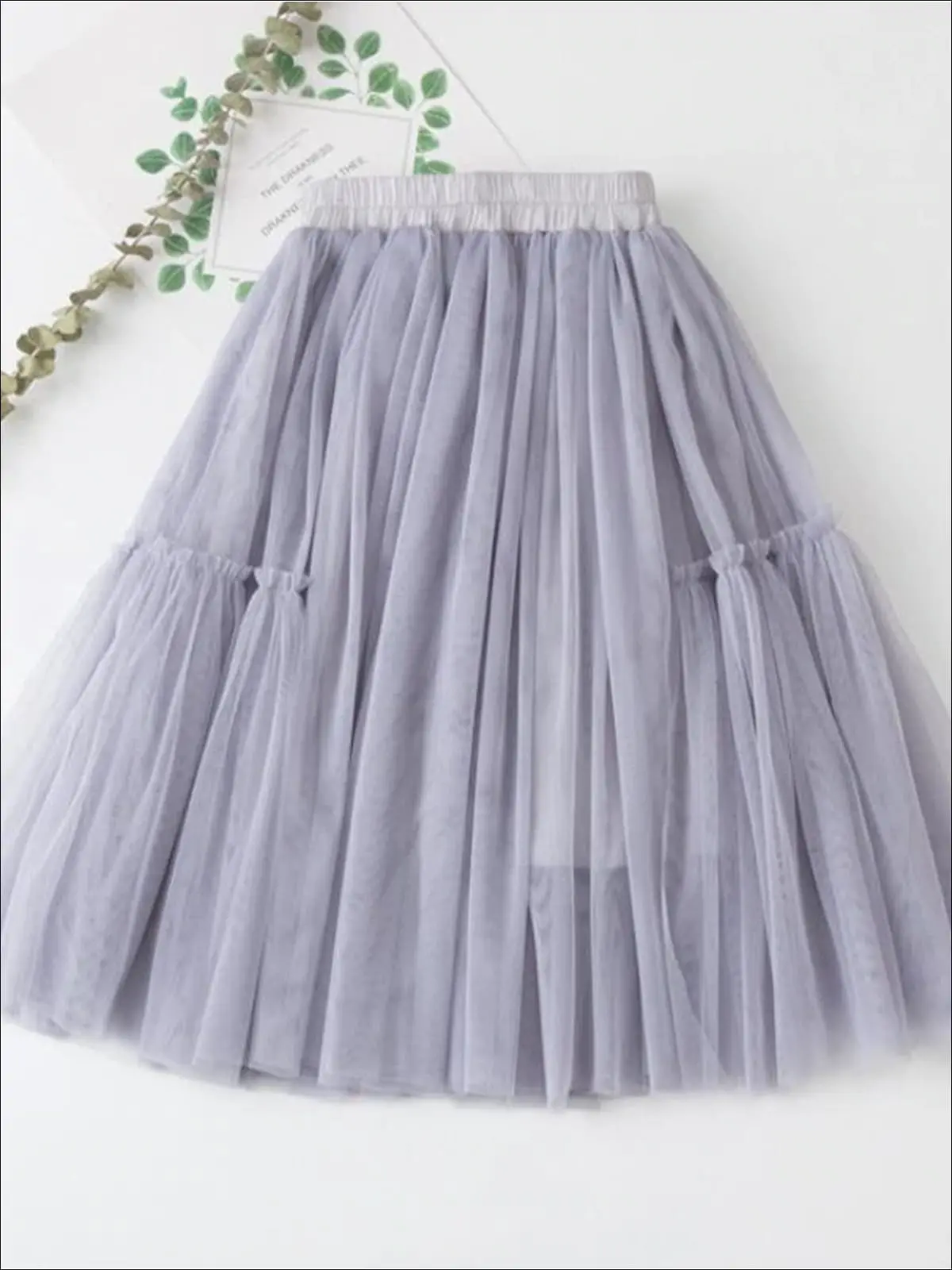 Girls Tulle Layered Midi Tutu Skirt - Image 3