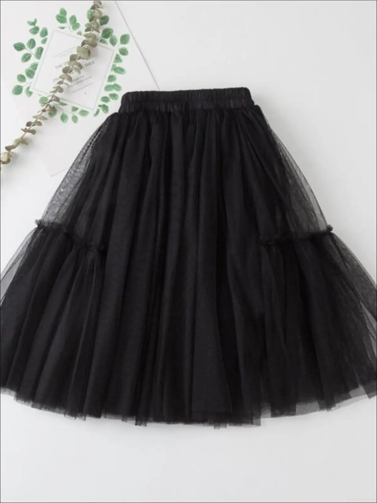 Girls Tulle Layered Midi Tutu Skirt - Image 4