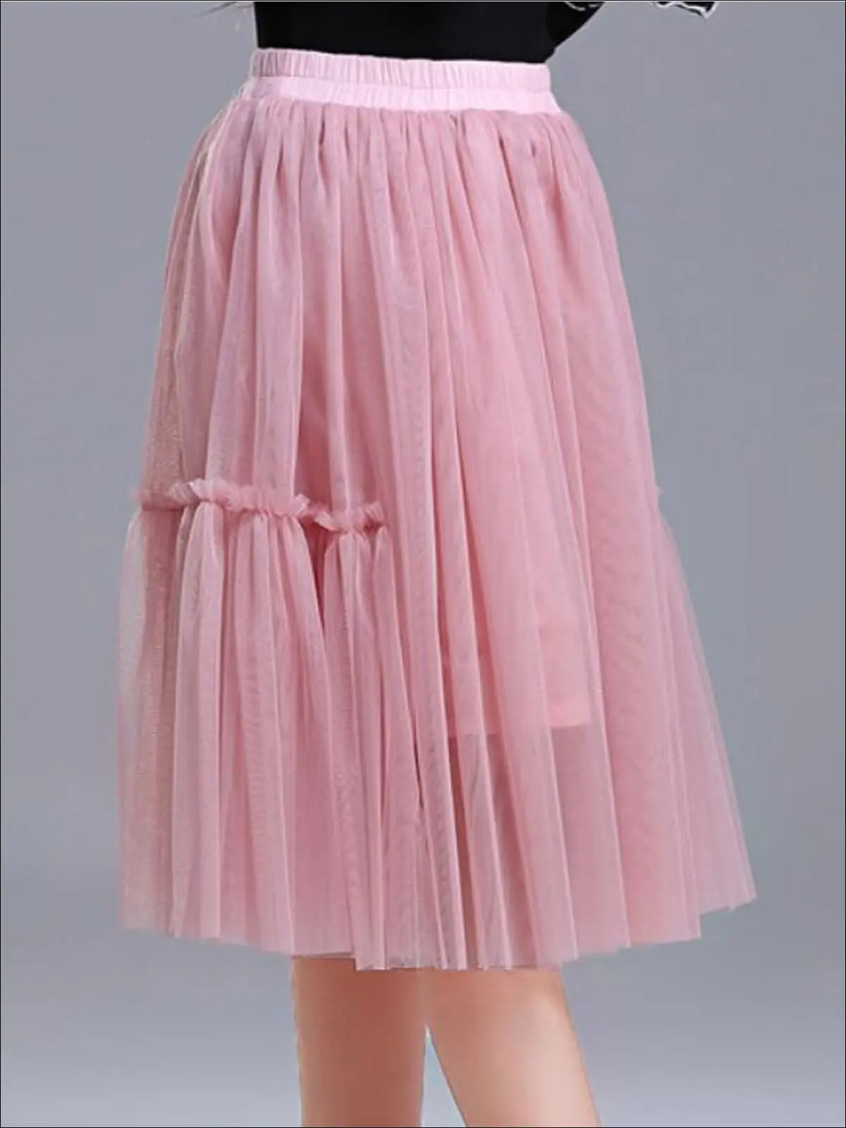 Girls Tulle Layered Midi Tutu Skirt - Image 5