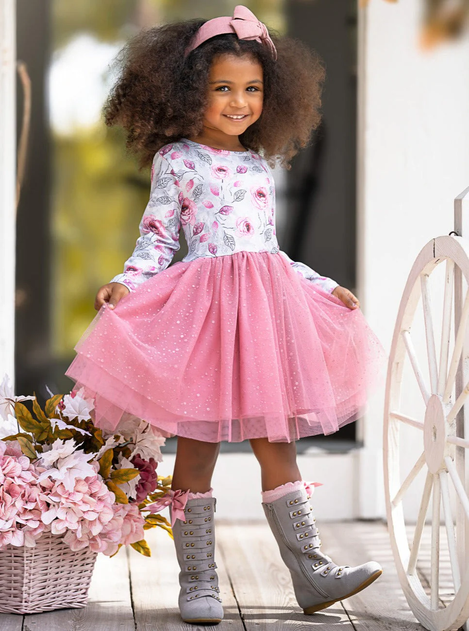 Whimsical Rose Glitter Tutu Dress - Image 2