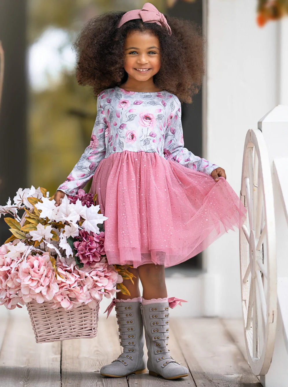 Whimsical Rose Glitter Tutu Dress - Image 3