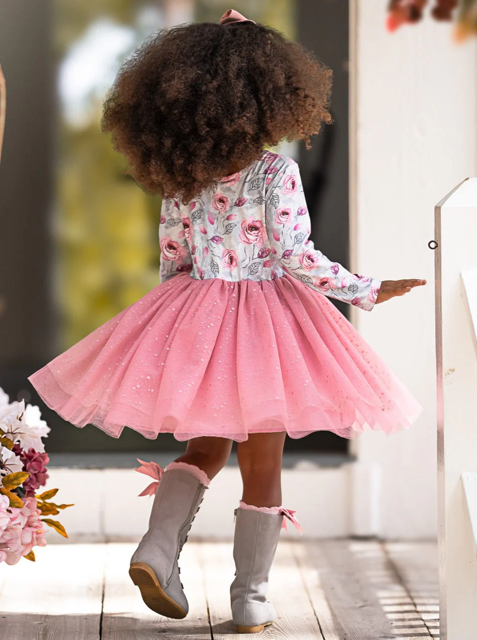 Whimsical Rose Glitter Tutu Dress - Image 4