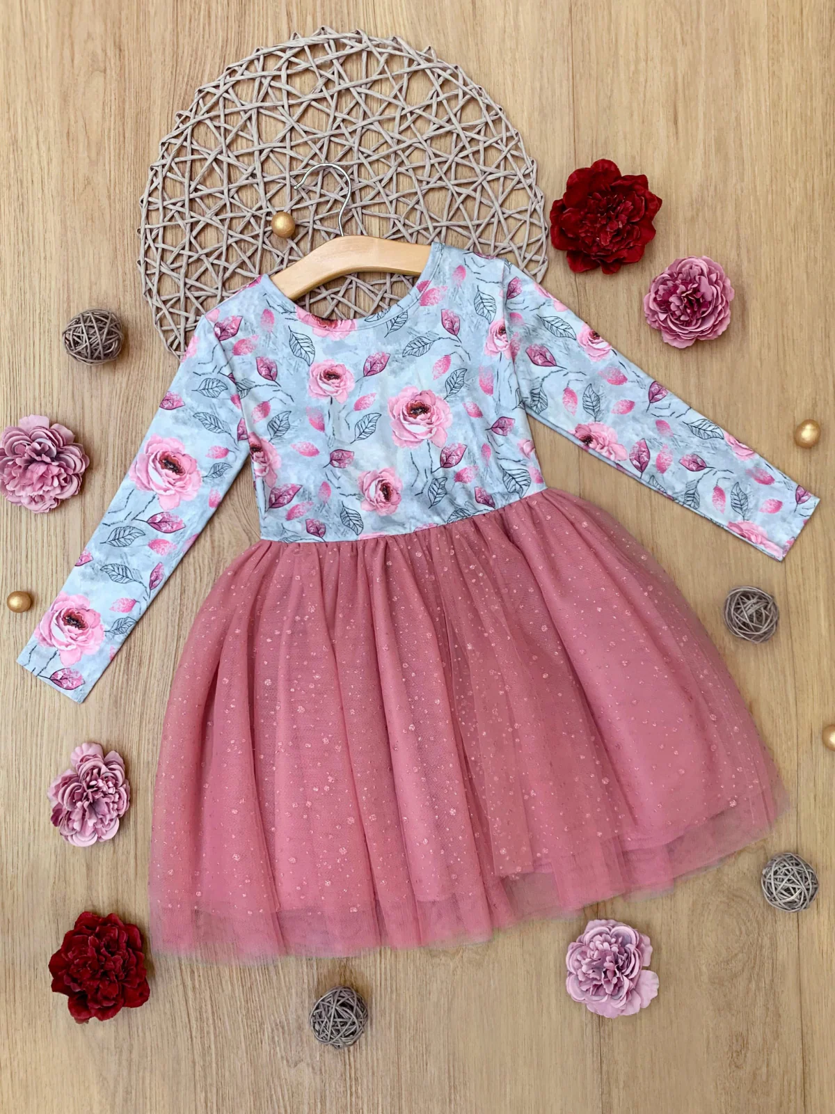 Whimsical Rose Glitter Tutu Dress - Image 5
