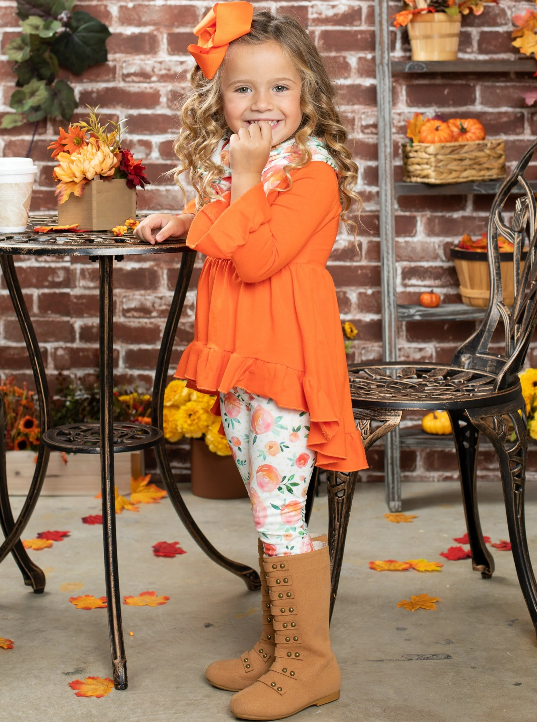 Fall-ishous Tunic, Floral Leggings and Scarf Set - Image 4