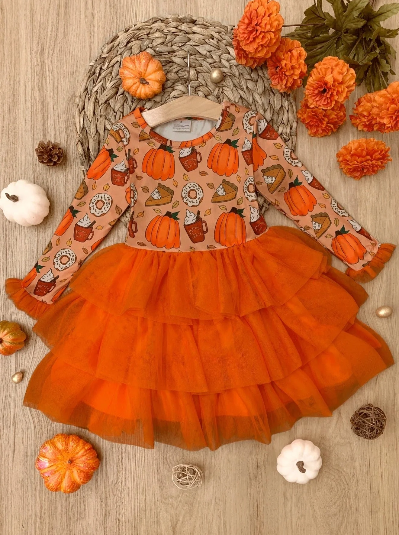 Sweet Pumpkin Treat Tiered Tutu Dress - Image 3