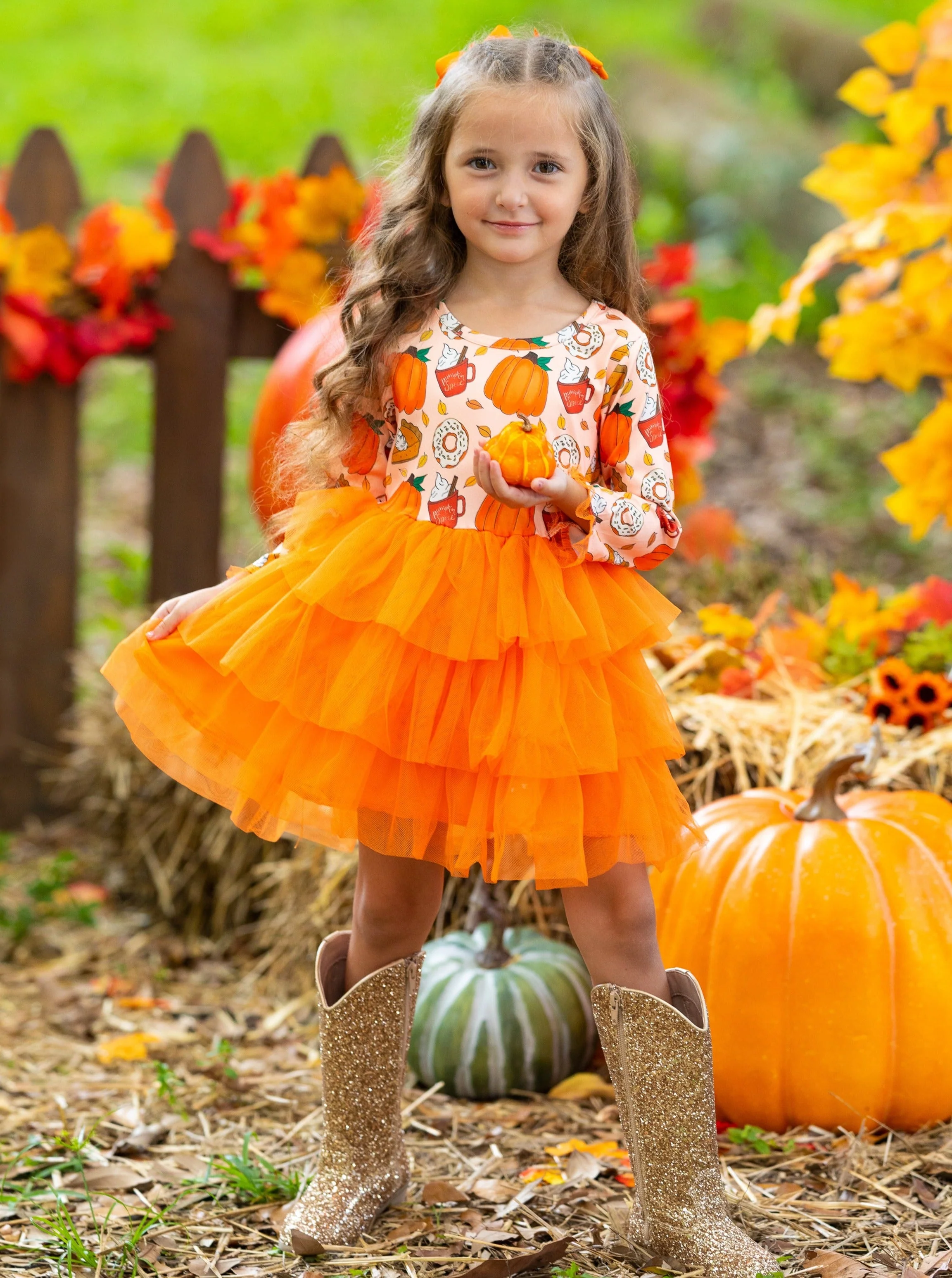 Sweet Pumpkin Treat Tiered Tutu Dress - Image 4